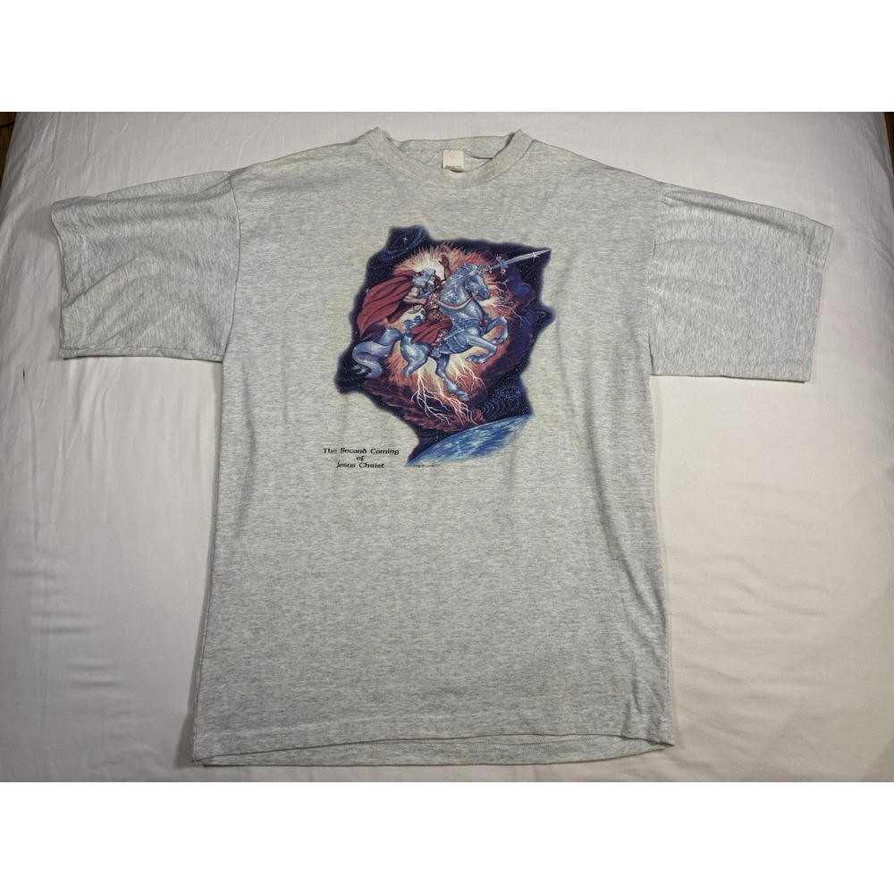 Vintage 90s Second Coming of Jesus Christ T Shirt Mens Small S Made in USA VTG
